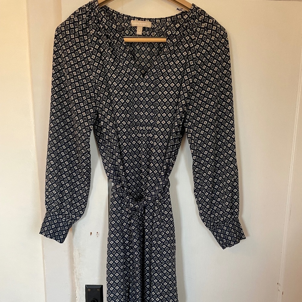 Banana Republic, Long Sleeve, Women's Blue Dress, Size 6, 100% Polyester